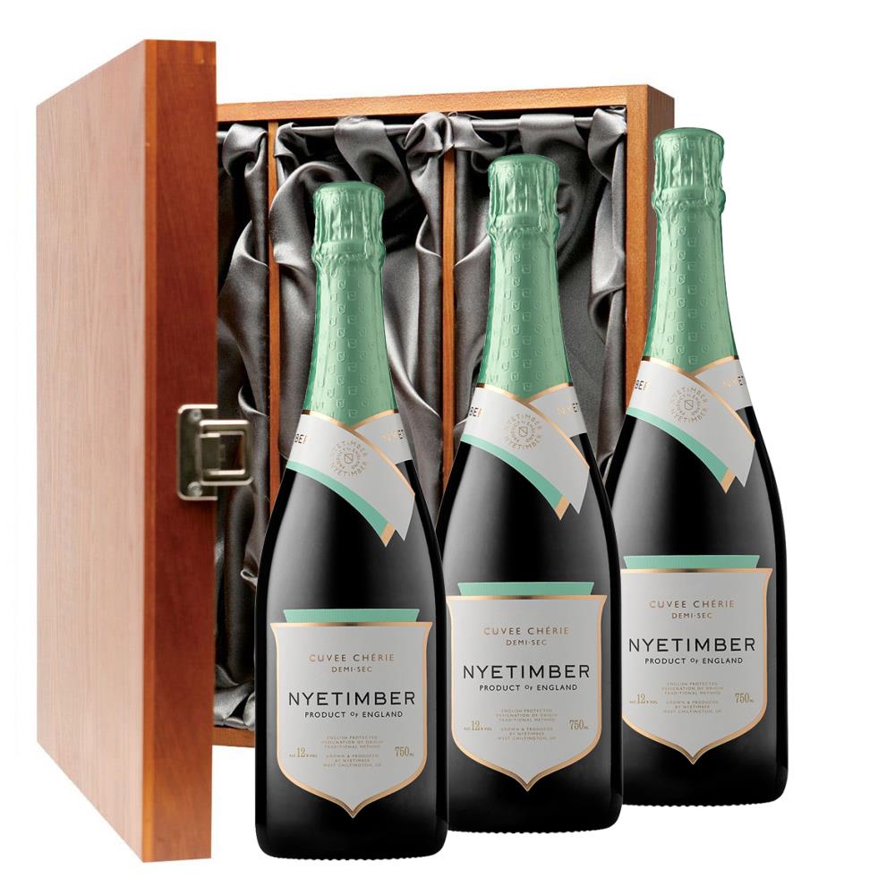 Nyetimber Demi-Sec English Sparkling Wine 75cl Three Bottle Luxury Gift Box